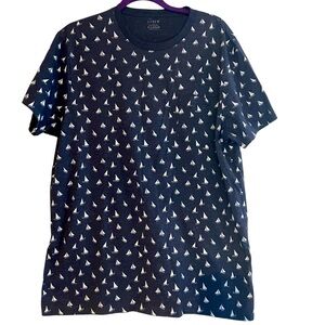J.‎ Crew XL Navy Sailboats Short Sleeve Shirt | Men’s Casual Nautical Tee